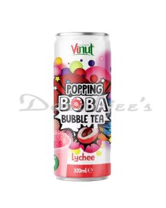 VINUT POPPING BOBA LYCHEE JUICE 320ML WITH LYCHEE JUICE DRINK