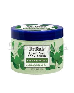DR TEALS EPSOM SALT BODY SCRUB EXFOLIATE & RENEW WITH EUCALYPTUS & SPEARMINT 454G