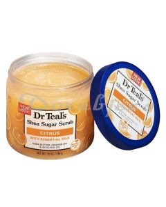 DR TEALS SHEA SUGAR BODY SCRUB CITRUS WITH ESSENTIAL OILS & VITAMIN C 538G