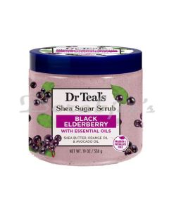 DR TEALS SHEA SUGAR BODY SCRUB BLACK ELDERBERRY WITH ESSENTIAL OILS 538G