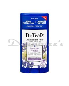 DR TEALS ALUMINUM FREE DEODORANT STICK FOR UNISEX MAGNESIUM + LAVENDER VANILLA & ESSENTIAL OILS 75G