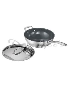 TRAMONTINA WOK FUSAO 26CM TRIPLY CERAMIC WOK WITH SS LID