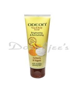 ODEON TURMERIC N YOGURT FACE N BODY SCRUB 100 ML BRIGHTENING N REVITALIZING SCRUB  100 ML