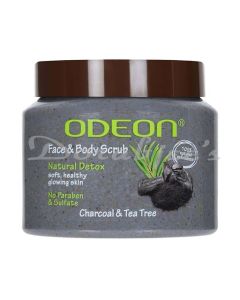 ODEON CHARCOAL N TEA TREE FACE N BODY SCRUB 300 ML SCRUB