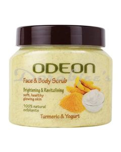 ODEON TURMERIC N YOGURT FACE N BODY SCRUB 300 ML BRIGHTENING N REVITALIZING SCRUB  300 ML