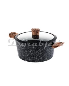 WESTINGHOUSE CASSEROLE DISH 24 CM WITH GLASS LID 3 LAYER  COATING WOODEN HANDLE WCCC0085024MBB