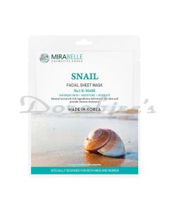 MIRABELLE SNAIL KOREAN FACE SHEET MASK 25ML FOR HYDRATION  ANTI – AGING