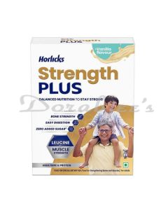 HORLICKS STRENGTH PLUS VANILLA MALTED DRINK  350G HIGH FIBER & PROTEIN