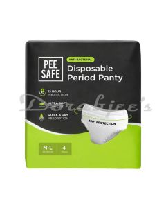 PEE SAFE DISPOSABLE PERIOD PANTY LINER M-L 4PC