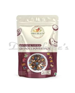 FIRST HEALTH GRANOLA POWER PACK MIX STAND UP ZIPPER POUCH NET WEIGHT 180 G