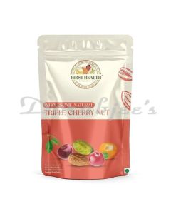FIRST HEALTH TRIPLE CHERRY NUTS STAND UP ZIPPER POUCH NET WEIGHT 180 G