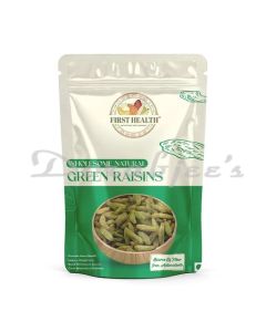 FIRST HEALTH GREEN RAISINS STAND UP ZIPPER POUCH NET WEIGHT 170 G