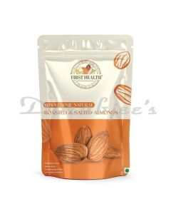 FIRST HEALTH ROASTED SALTED ALMONDS STAND UP ZIPPER POUCH NET WEIGHT 170 G