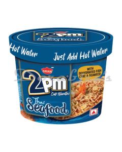2PM NOODLES THAI SEAFOOD CUP NOODLES WITH DEHYDRATED FISH CAKE & SEAWEED, 70 G