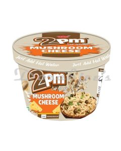 2PM  MUSHROOM CHEESE NOODLES CUP  CONTAINS MUSHROOMS & CHEESE FLAVOUR  INSTANT VEG NOODLES CUP 70G