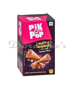 PIK N POP WAFFLE WONDERS HAZELNUT FLAVOR MINI CHOCOLATE CONES  70G