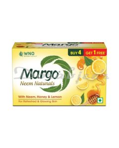 MARGO NEEM NATURAL SOAP WITH GOODNESS OF 1000 LEAVES100GM*5 ENRICHED WITH HONEY & LEMON