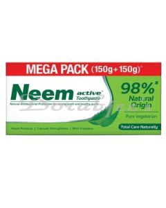 MAGO NEEM ACTIVE TOOTHPASTE 150GM+150 GM / 100% VEGETARIAN / 98% NATURAL  ORIGIN /
