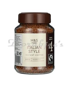 MARKS AND SPENCERS ITALIAN STYLE INSTANT COFFEE DARK ROAST 4 100G
