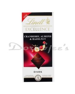LINDT CHOCOLATE CRANBERRY DARK CHOCOLATE  100G