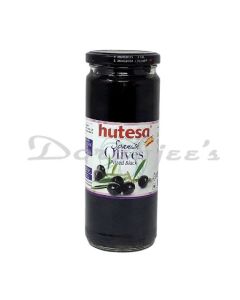 HUTESA OLIVE PITTED BLACK 450G