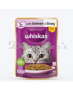WHISKAS WITH SALMON IN GRAVY 80G