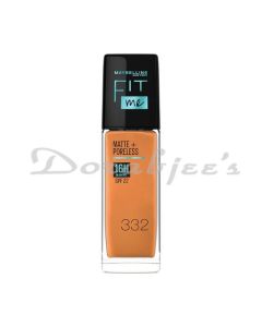 MAYBELLINE NEW YORK FIT ME MATTE+PORELESS LIQUID FOUNDATION 16H OIL CONTROL - 332 GOLDEN CARAMEL