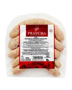 PRASUMA FROZEN BACON AND CHEDDAR PORK SAUSAGE 200G