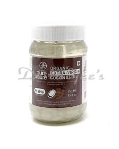 PURE AND SURE ORGANIC EXTRA VIRGIN COCONUT OIL 250M