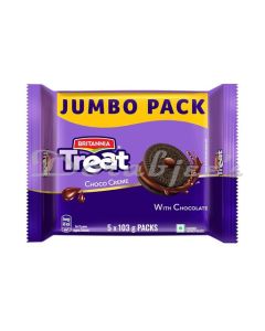 BRITANNIA TREAT CHOCO CREAM BISCUIT JUMBO PACK 515G
