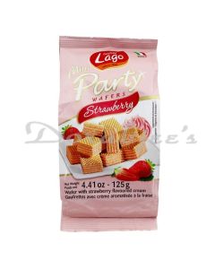 LAGO PARTY WAFER BISCUITS STRAWBERRY 125G