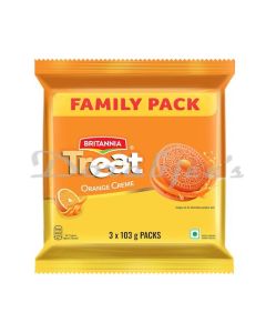 BRITANNIA TREAT ORANGE CREME WAFER BISCUIT 3X103G