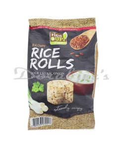 RICEUP BROWN  RICE  CHIPS SOUR CREAM ONION OLIVE  OIL 50G