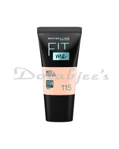 MAYBELLINE LIQUID FOUNDATION MATTE & PORELESS FULL COVERAGE BLENDABLE  115 IVORY 18ML