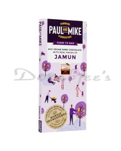 PAUL AND MIKE 64% VEGAN DARK CHOCOLATE WITH JAMUN 68 G