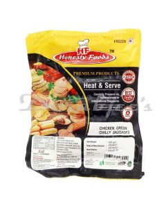 HONESTY FROZEN CHICKEN GREEN CHLLI SAUSAGES 500G