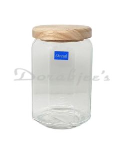 OCEAN TULIP JAR WITH  WOODEN LID 780ML