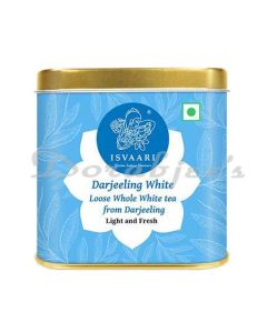 ISVARI DARJEELING LOOSE WHOLE WHITE TEA TIN 50G
