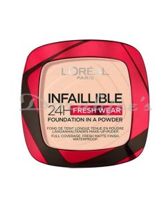 LOREAL PARIS INFALLIBLE 24H FRESH WEAR FOUNDATION IN A POWDER 180 ROSE SAND 9G