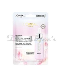 L'OREAL PARIS GLYCOLIC BRIGHT INSTANT GLOWING SERUM SHEET MASK, 22 G