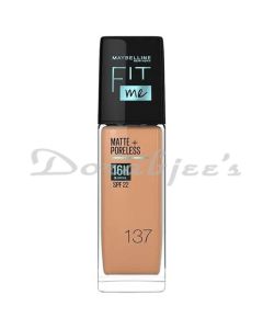 MAYBELLINE FIT ME MATTE+ PORELESS LIQUID FOUNDATION SPF 22 30 ML GOLDEN TAN 137