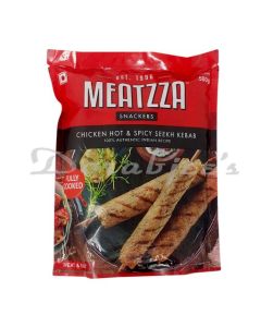 MEATZZA FROZEN CHICKEN SEEKH KEBAB HOT AND SPICY 500G