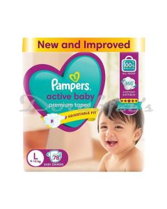 PAMPERS ACT BABY LG 78PC  DIAPERS 9-14KG