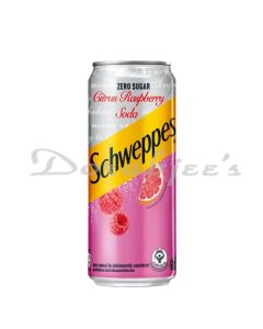 SCHWEPPES CITRUS RASPBERRY SODA ZERO SUGAR 330ML